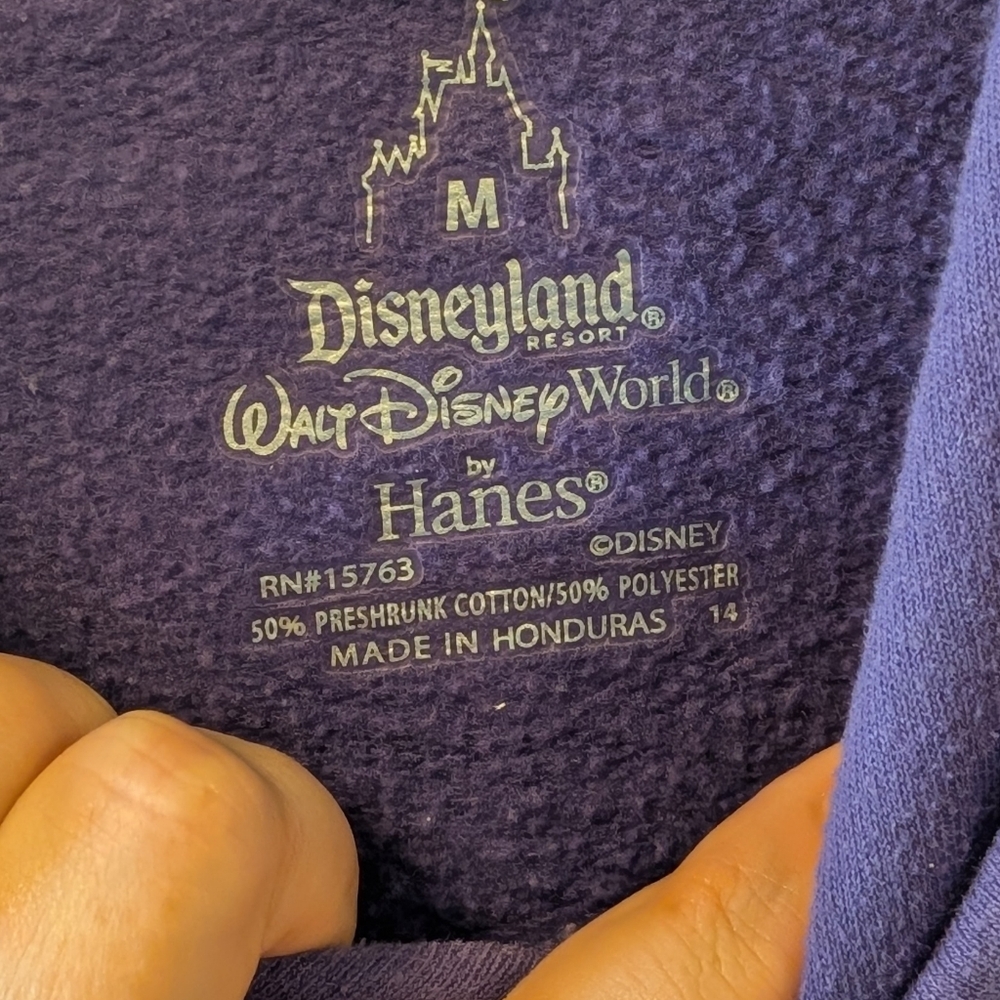Disneyland Minnie Mouse Purple Sweatshirt Hoodie Size Medium, Walt Disney World - Picture 4 of 5
